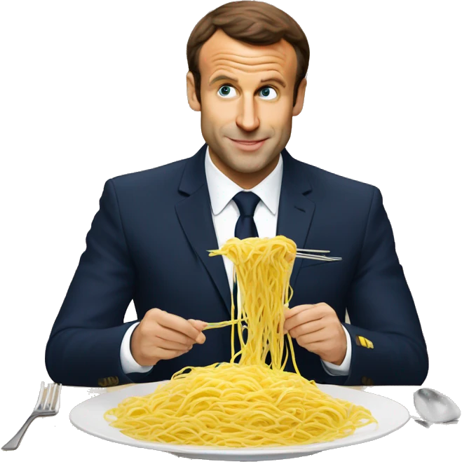 Macron qui mange des spaghettis  emoji
