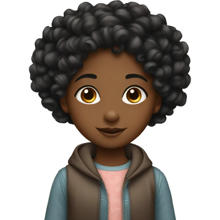 3 little black girls curly ha emoji