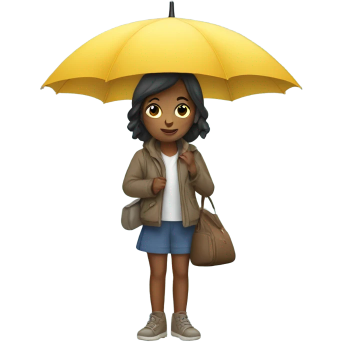 girl with umbrella outdoors emoji