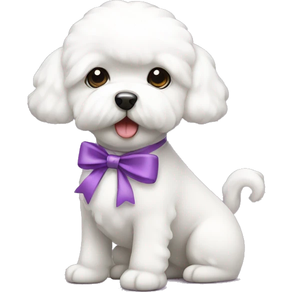 Bichon with bow emoji