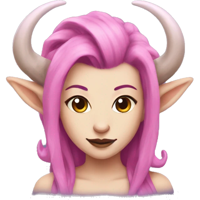 draenei with horns and  pink hair emoji