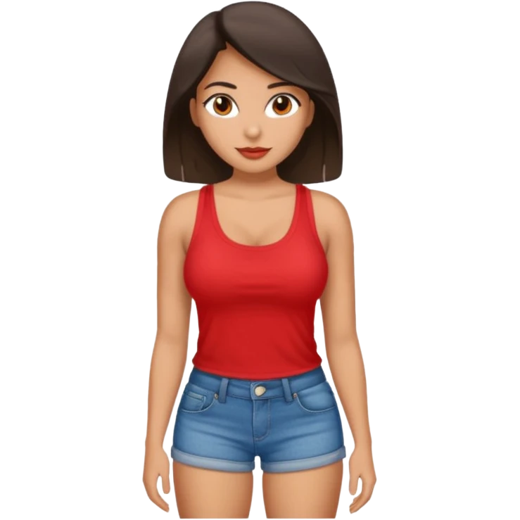 a big chested, big butt latina in a very small tank top and shorts emoji