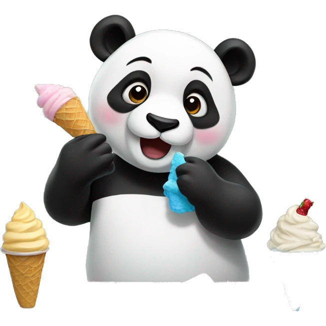 Panda eating ice cream⏩️⏩️ emoji