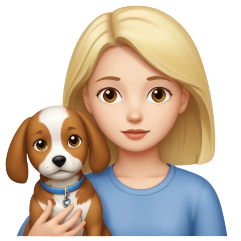 girl and her pet dog emoji