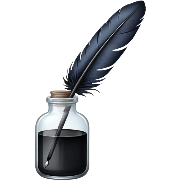Quill-feather inside ink-bottle emoji