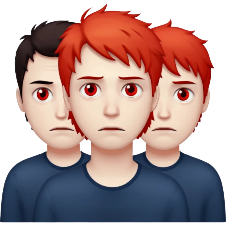 3 sleepless guys with red eyes emoji