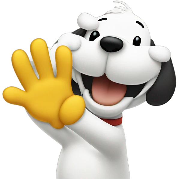 Snoopy dog high fiving Woodstock  emoji