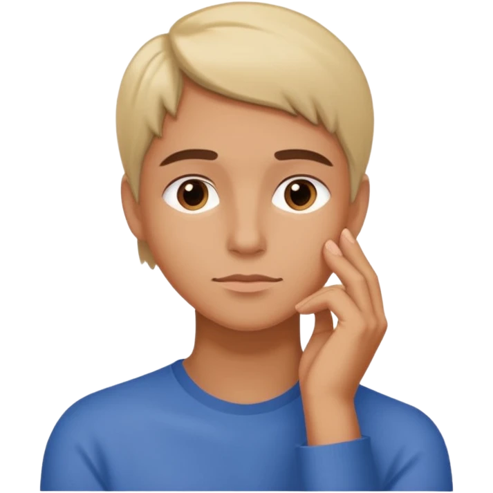 Lean chin on one’s hand emoji