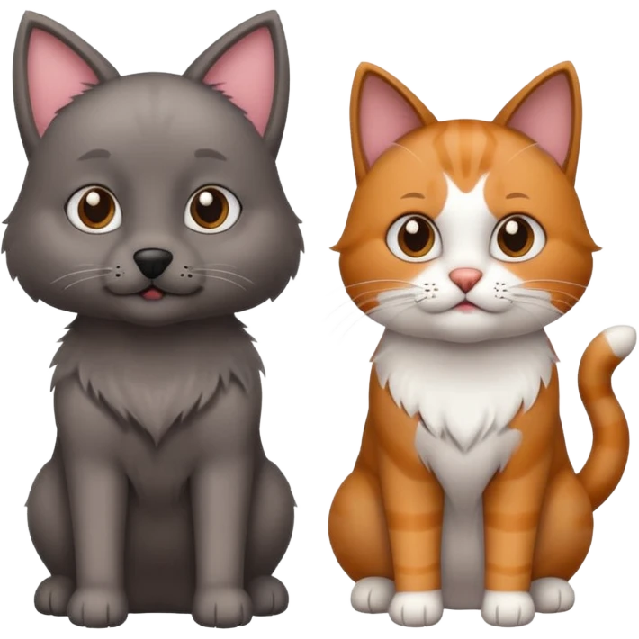 кошка и собака emoji