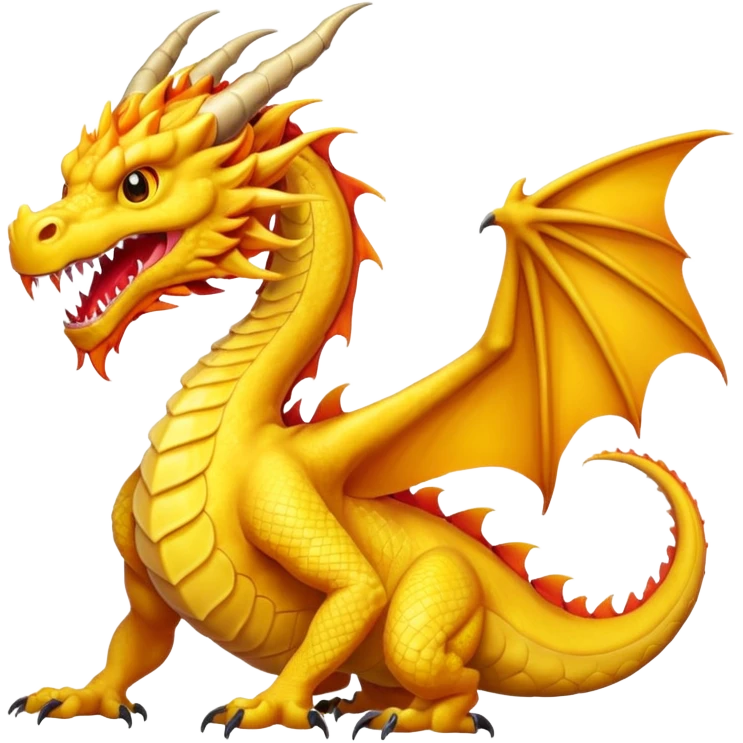 A yellow three head dragon emoji