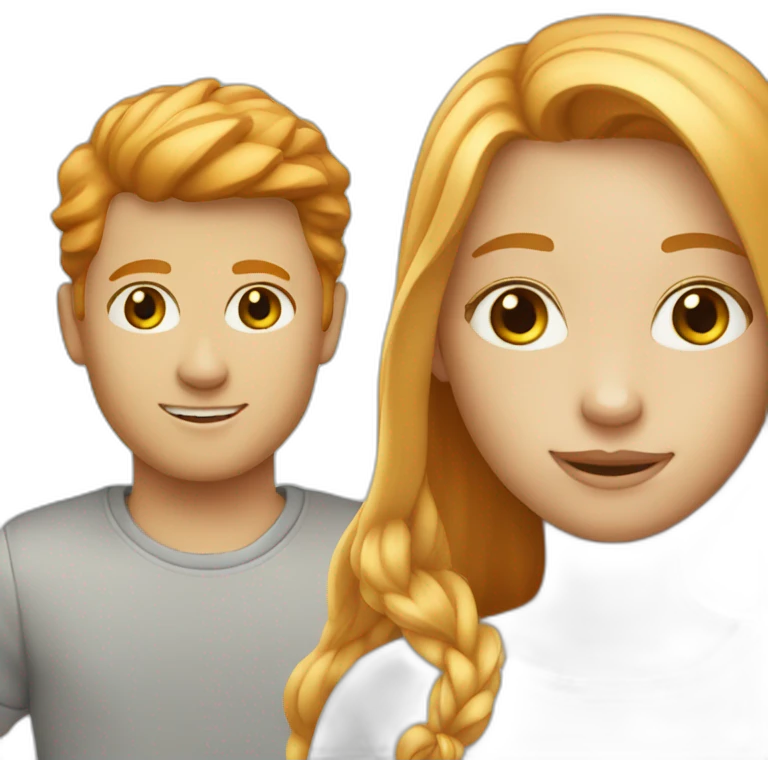 Blond girl with a ginger boy emoji