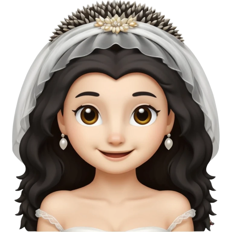 black hedgehog bride emoji