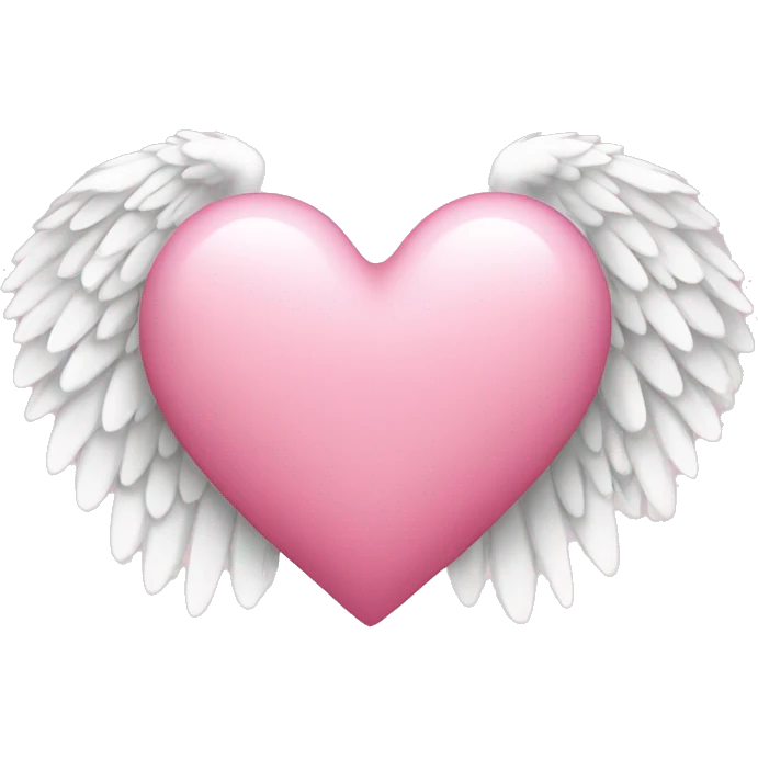 Pink heart white wings emoji