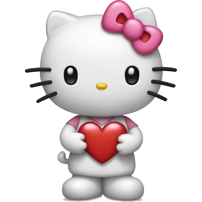 hello kitty with heart emoji