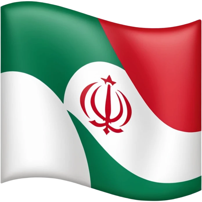 square iranian flag green white and red, green on top  whiite in middle red at the botto,, emoji