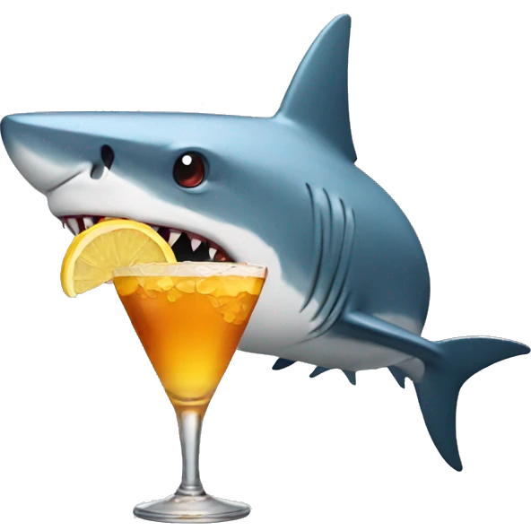 Shark with a drink  emoji