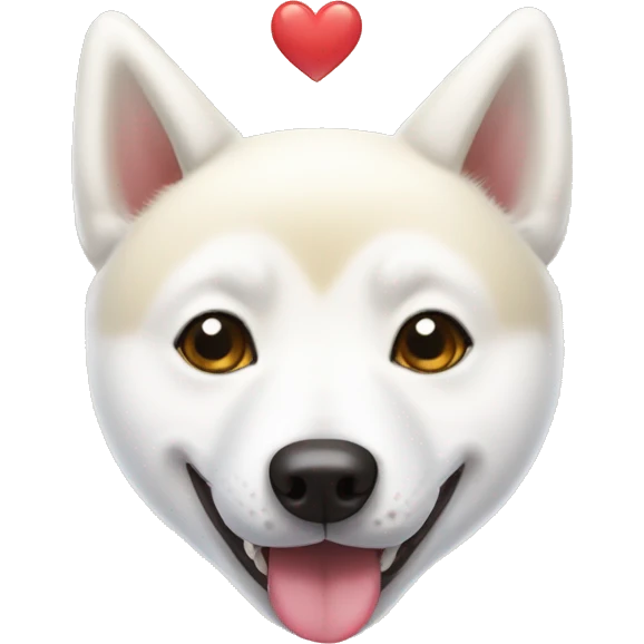 white Shiba inu 	smiling face with heart-eyes emoji