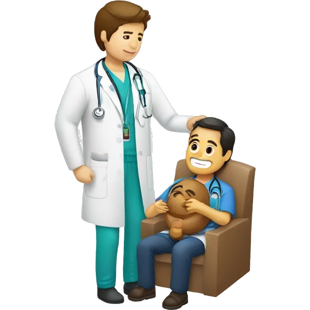 medico atendiendo a un paciente emoji