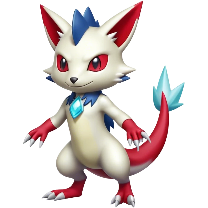 Cool Shiny Digimon-Sneasel-Zangoose-hybrid full body emoji