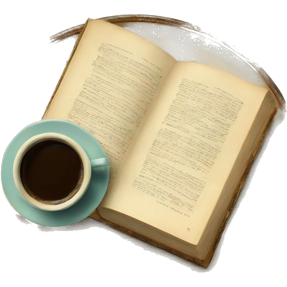 vintage tray with book and coffee on it emoji
