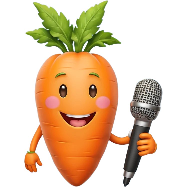 singing carrot with microphone emoji