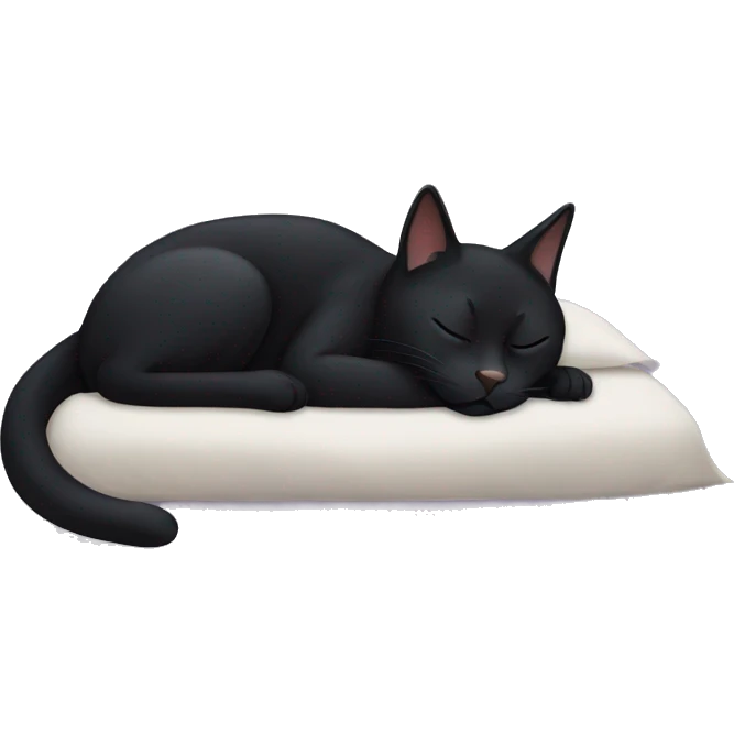 Sleeping black cat emoji
