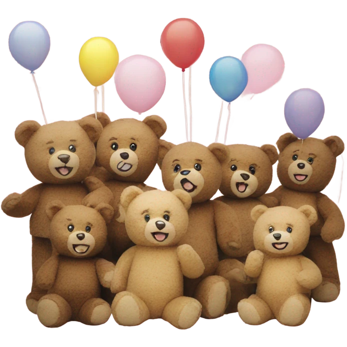 teddy bears party polaroid photo emoji