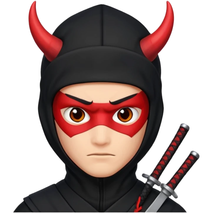 Un ninja con cuernos del diablo  emoji