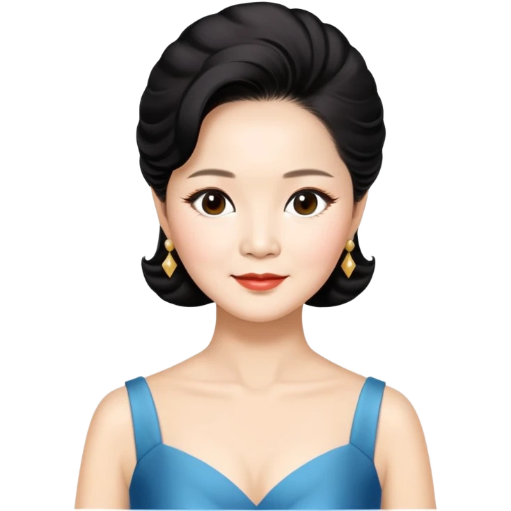 Teresa Teng famous Chinese singer with classic hairstyle, chest up portrait emoji