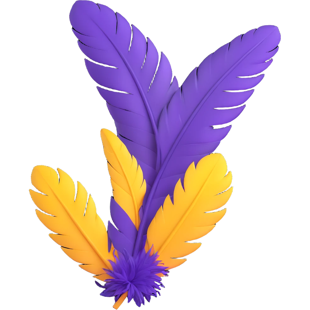 purple feather dancing emoji