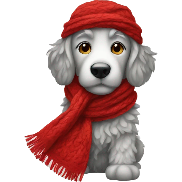 Doodle wearing a red scarf emoji