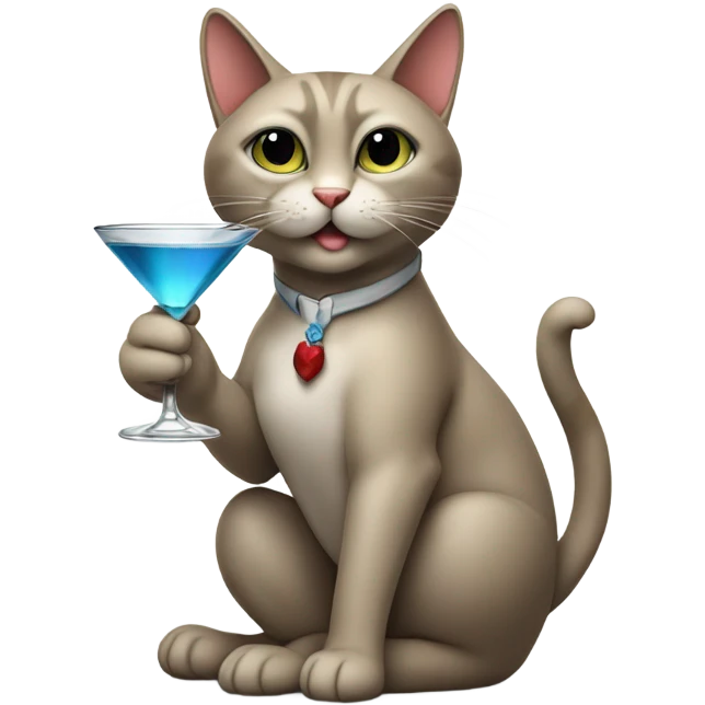 Cat drinking a martini emoji