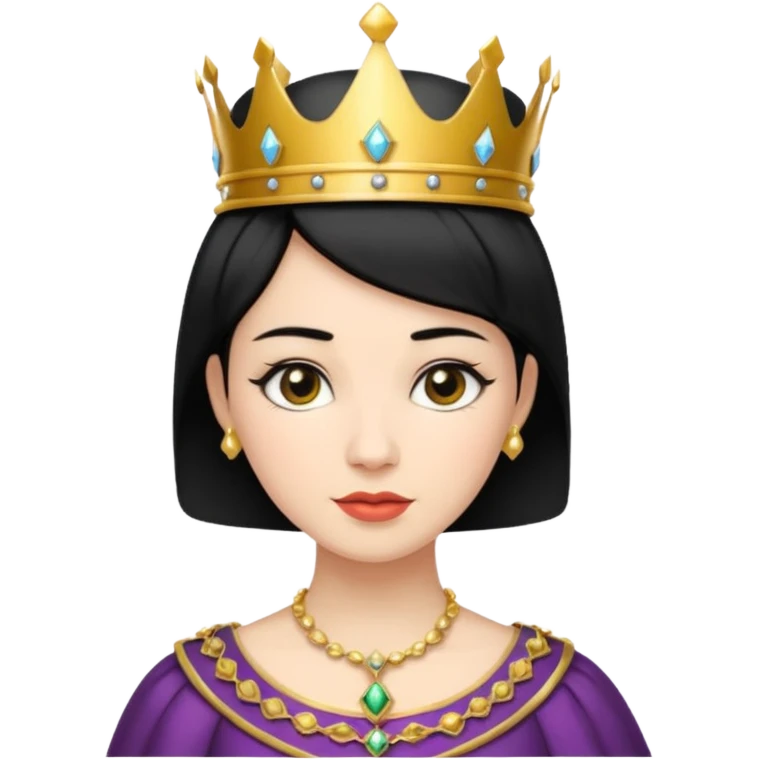 short black hair queen emoji