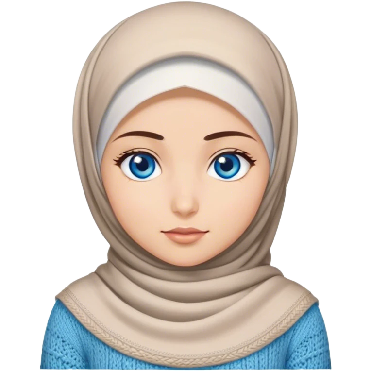 Turkish beautiful finish Konya girl blue eyes with hijab and knited dress emoji