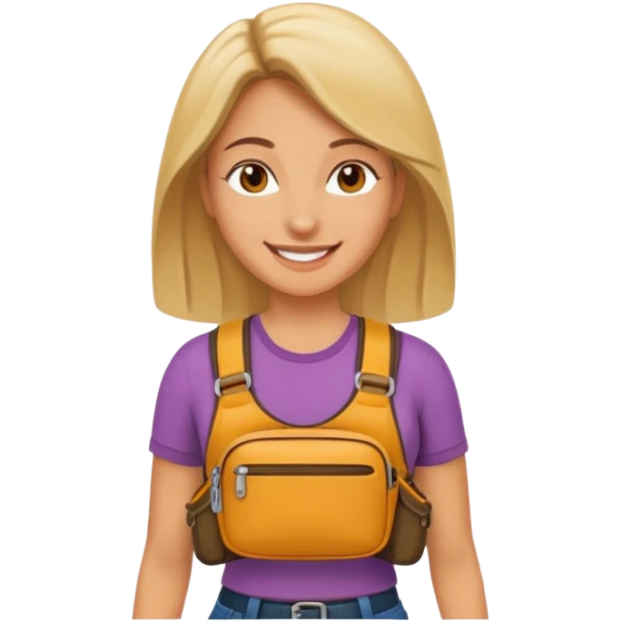 woman with waist bags emoji