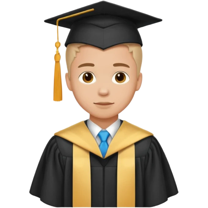 Hot boy on graduation gown emoji