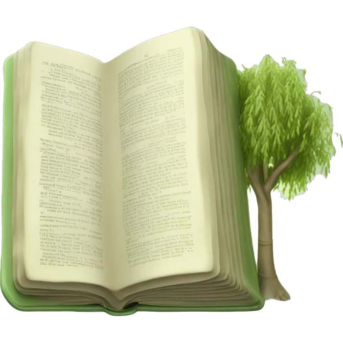 Light Sage green holy Bible with willow tree  emoji
