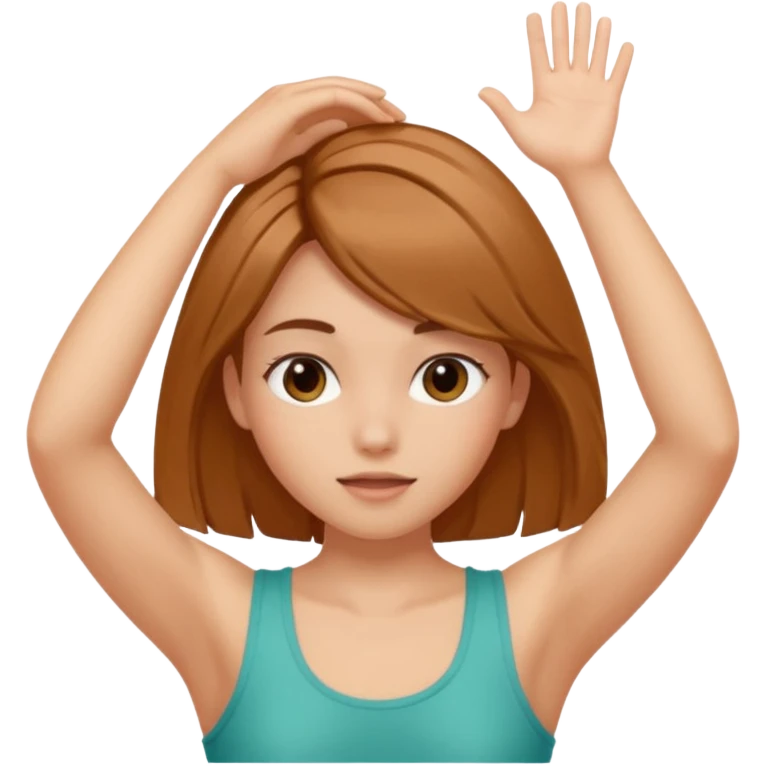 girl with armpit length hair and has peekaboo hair color model  emoji