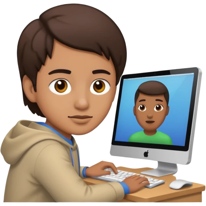 person editing video on a computer emoji