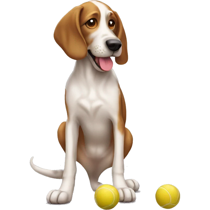 Hound dog playing with a little ball emoji