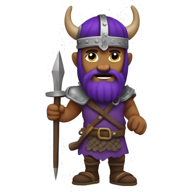 Vikingo saludando en colores morado expresado  emoji