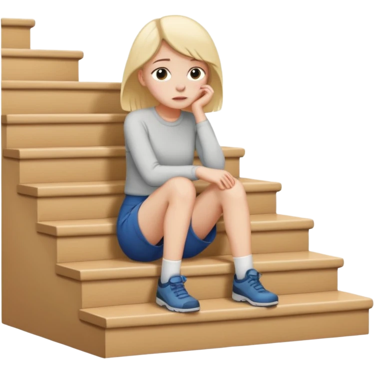 lose strength in stairs white female  emoji
