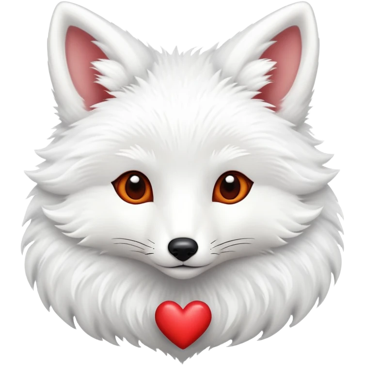 White fox with heart emoji