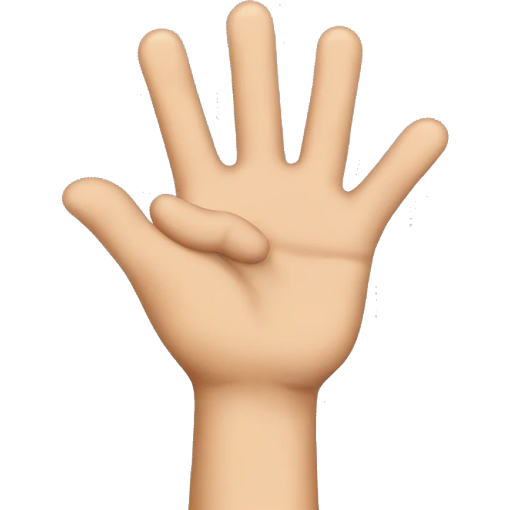 person holding hand up to say "stop" not friendly emoji