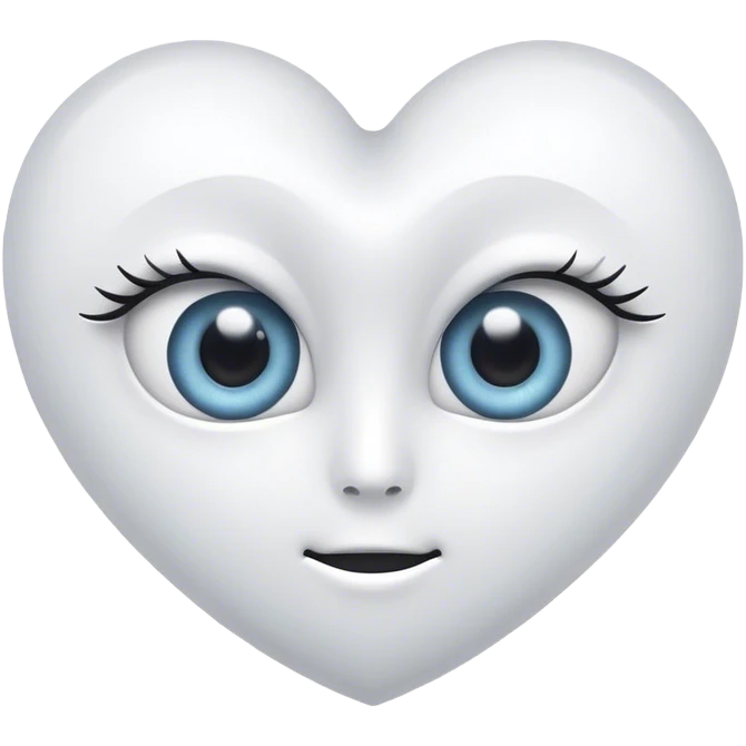 White heart with one symmetrical eye emoji