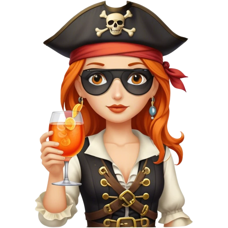 aperol spritz glass pirate celebrating emoji