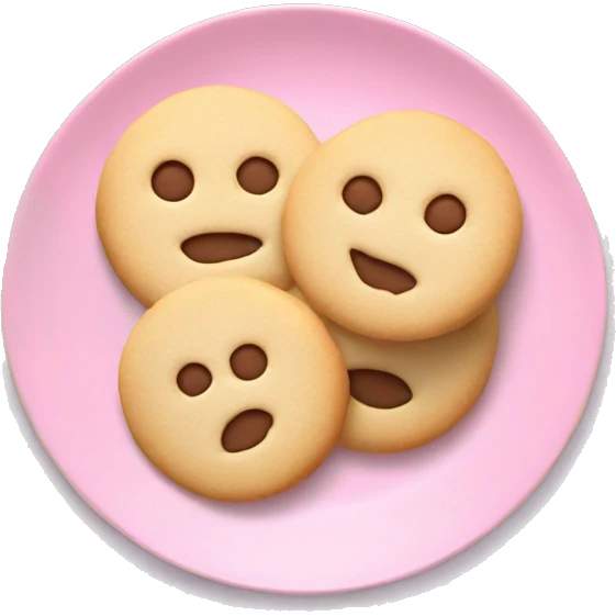 Sugar cookies on light pink plate  emoji