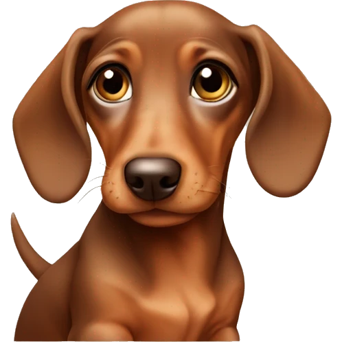 dachshund puppy giving a side eye emoji