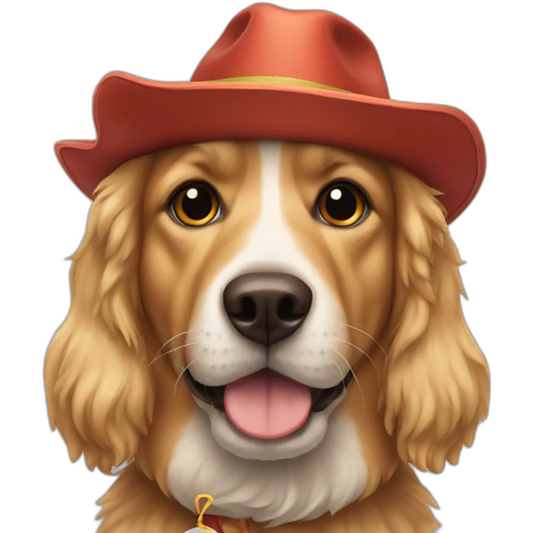 Dog with a hat and ball emoji