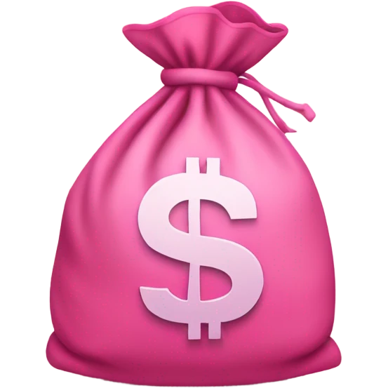all-pink money bag with $ sign emoji